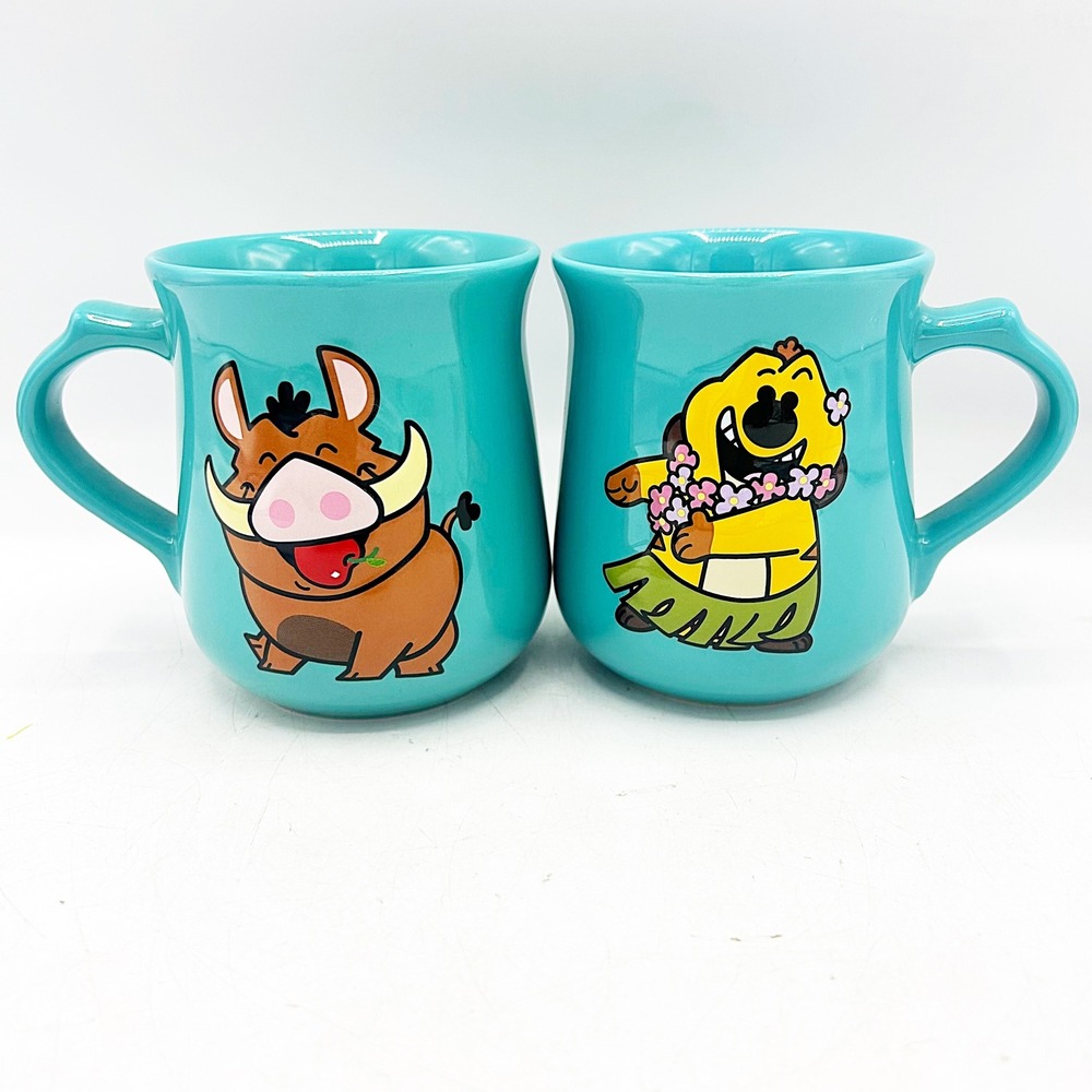 Disney Dynamic Duos Lion King Timon And Puma 3D Teal Mug Set